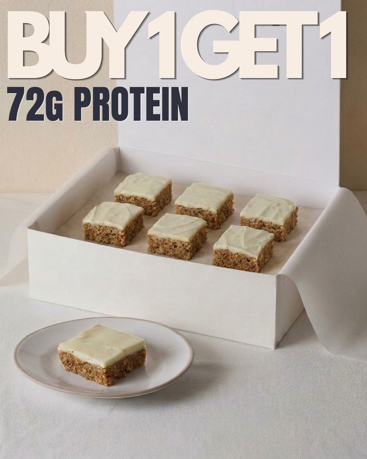 Classic White Chocolate Protein Flapjack, (6 Pieces)
