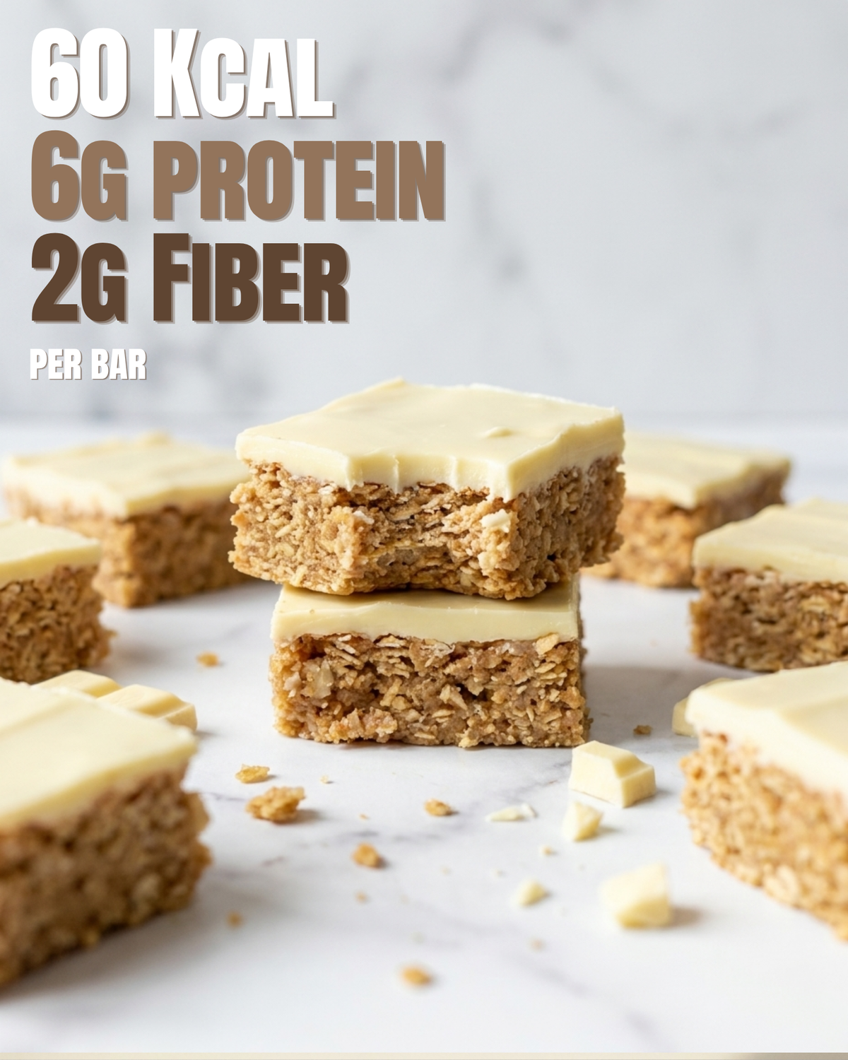 Classic White Chocolate Protein Flapjack, (6 Pieces)